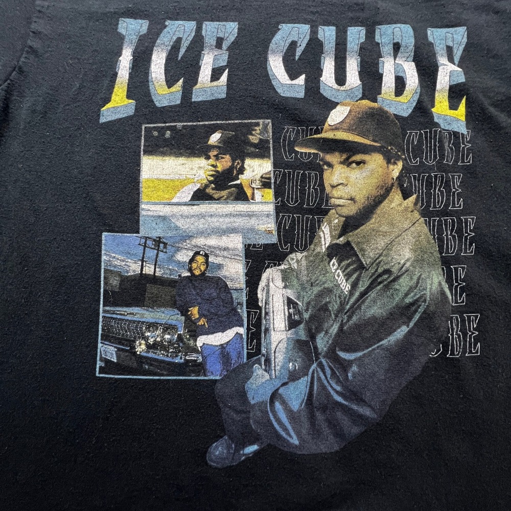 Ice Cube Graphic T-Shirt Mens Medium Black Hip Hop Rap Tee 80s 90s Y2K - Picture 2 of 6